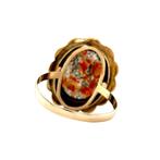 Gouden vintage ring met mosagaat 14 krt, Ophalen of Verzenden, Nieuw