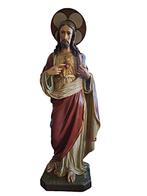 Antiek Kerkbeeld - Jezus Heilig Hart - 110 cm - Antiek -, Antiek en Kunst