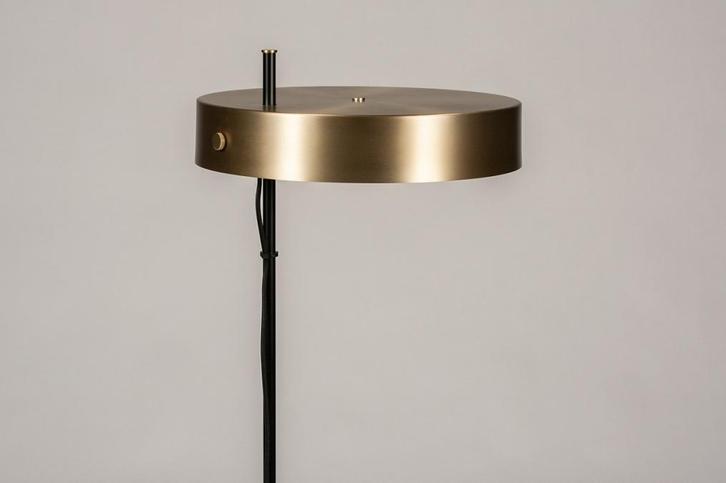 Rietveld Vloerlampen - Zwart, Goud - Metaal, Huis en Inrichting, Lampen | Vloerlampen, Verzenden