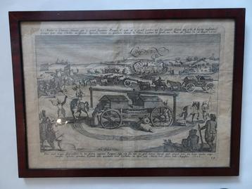 Gravure meelwagen bij beleg Lochem Spinola 1606 monogram HVD beschikbaar voor biedingen