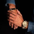 Guess Heren Guess heren stalen goldplated armband FRONTIERS, Verzenden, Zo goed als nieuw