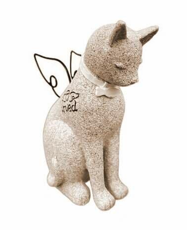 Beeldje kat met vleugels ANGEL in bruin of grijs bestellen?, Dieren en Toebehoren, Katten-accessoires, Nieuw