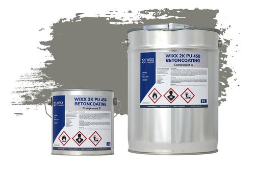 Wixx 2K PU 450 Betoncoating RAL 7023 | Betongrijs 10L, Doe-het-zelf en Verbouw, Verf, Beits en Lak, Verf, Grijs, Nieuw, 5 tot 10 liter