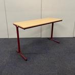 Schooltafel, leraartafel 130x50 cm, licht beuken - rood, Gebruikt, Ophalen of Verzenden