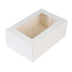 Taartdoos met venster 24x16x9cm. Wit 50st, Nieuw, Verzenden