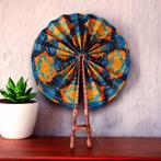 Afrikaanse handwaaier - Ankara print waaier - Komla - Oranje, Huis en Inrichting, Woonaccessoires | Wanddecoraties, Ophalen of Verzenden