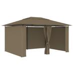 Tuinpaviljoen met gordijnen 180 g/m 4x3 m taupe (Overige), Verzenden, Nieuw