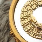 Gouden scroll schakel ketting; Midas | 47 cm, Ophalen of Verzenden, Gebruikt, Overige kleuren, Goud
