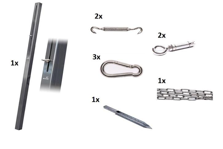 Platinum bevestigingsmaterialen schaduwdoek combinatiepakket, Tuin en Terras, Schaduwdoeken, Nieuw, Verzenden