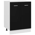 vidaXL Onderkast Lyon 60x46x81,5 cm bewerkt hout zwart, Huis en Inrichting, Keuken | Keukenelementen, Verzenden, Nieuw, Zwart