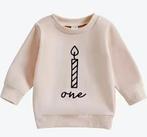 Eerste verjaardag trui roze met vrolijke bloem, Kinderen en Baby's, Verzenden, Nieuw, Meisje, Truitje of Vestje