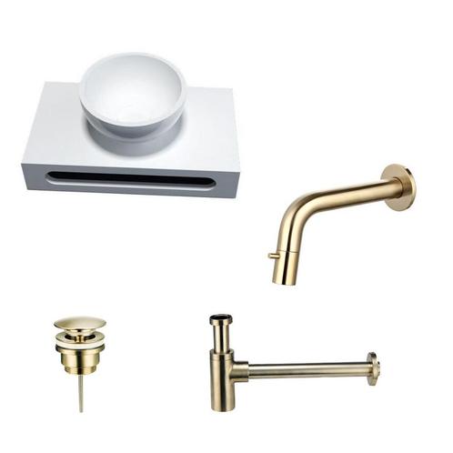 Sani Royal Solid Surface Waskom Rond met Solid, Tuin en Terras, Waterpartijen en Fonteinen