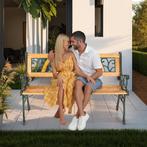 Tuinbank Kathi 2-zitter van hout en gietijzer 124x60x83cm -, Verzenden, Nieuw