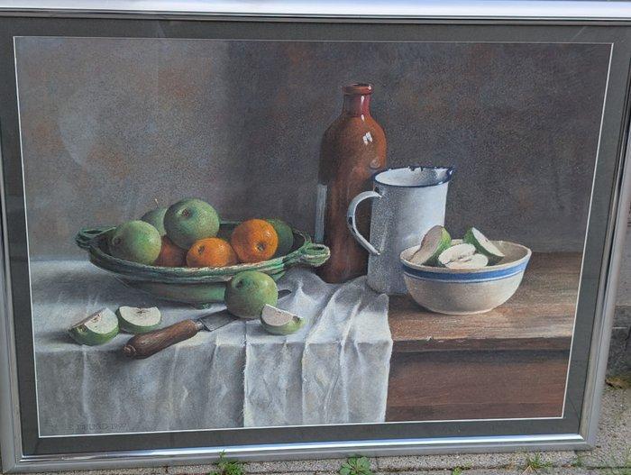 Nico de Deugd (XX-XXI) - Schaal met appels, Antiek en Kunst, Kunst | Schilderijen | Klassiek
