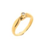 Gouden solitair ring met diamant | 0,17 ct., Sieraden, Tassen en Uiterlijk, Ringen, 18 tot 19, Goud, Met edelsteen, Gebruikt