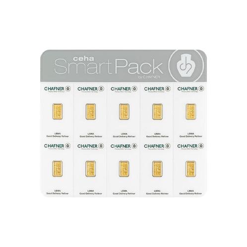 C. Hafner goudbaar 10x 2 gram SmartPack, Postzegels en Munten, Edelmetalen en Baren, Verzenden