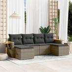 vidaXL 6-delige Loungeset met kussens poly rattan grijs, Tuin en Terras, Tuinsets en Loungesets, Verzenden, Nieuw, Rotan, Loungeset