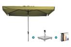 Madison Delos Luxe stokparasol 200x300 cm. - Sage green met, Verzenden, Nieuw, Parasolvoet, Kantelbaar