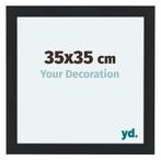 Fotolijst 35x35 cm - Zwart - Houtnerf - MDF - Como, Verzenden, Nieuw