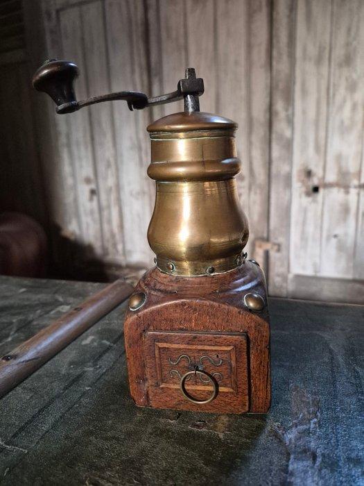 Koffiemolen - Hout, Messing - koffiemolen, Antiek en Kunst, Antiek | Overige Antiek