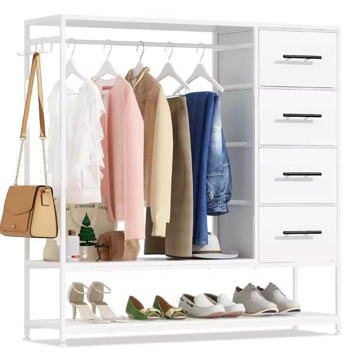 Open Kledingrek met Lades en Kledingroede – Metalen Frame, Huis en Inrichting, Kasten | Overige, Nieuw, Verzenden