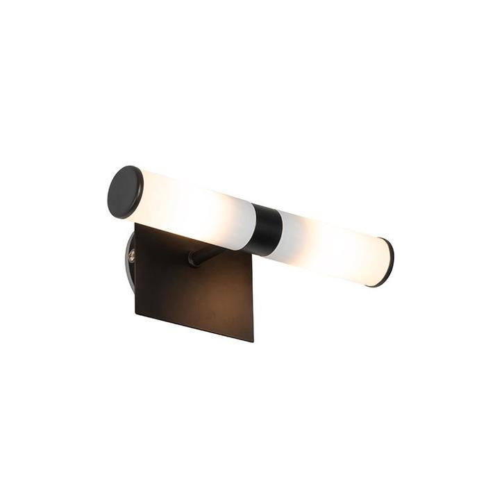Moderne badkamer wandlamp zwart IP44 2-lichts - Bath, Huis en Inrichting, Lampen | Wandlampen, Nieuw, Overige materialen