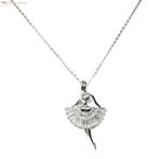 Zilveren witte zirkonia ballerina collier, Verzenden, Nieuw, Zilver