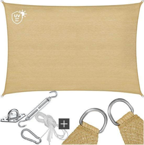 2dekans | tectake® Rechthoekig Schaduwdoek Sunny - 5 x 7 m -, Tuin en Terras, Zonneschermen, Zo goed als nieuw, Ophalen of Verzenden