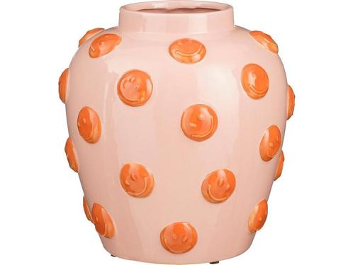 Mica Decorations Smiley Vaas - H33 x Ø30 cm - Keramiek -, Huis en Inrichting, Woonaccessoires | Overige, Nieuw, Verzenden