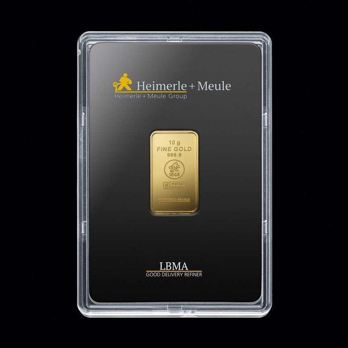 10 gram - Goud .999 - Heimerle + Meule - Verzegeld, Postzegels en Munten, Edelmetalen en Baren
