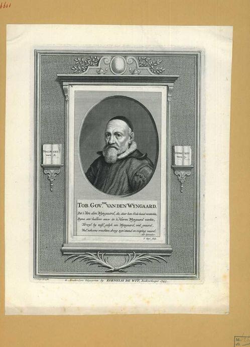 Portrait of Tobias Goverts van den Wyngaert, Antiek en Kunst, Kunst | Etsen en Gravures