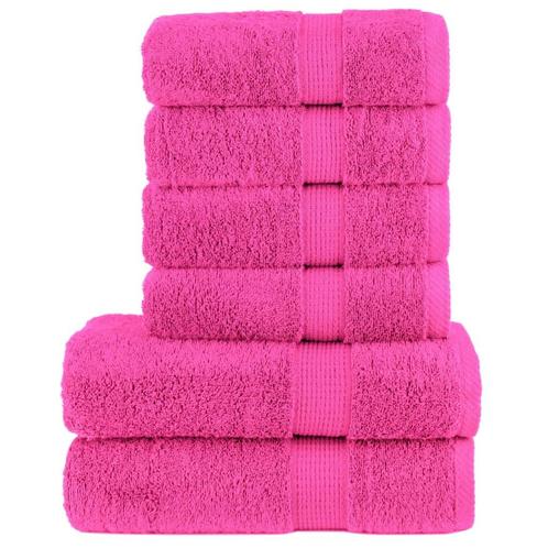 vidaXL 6-delige Handdoekenset SOLUND 600 g/m² roze, Huis en Inrichting, Badkamer | Badtextiel en Accessoires, Roze, Nieuw, Verzenden