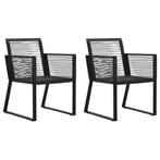 PVC-rattan Tuinstoelen Zwart | Tweedekansje, Tuin en Terras, Ophalen of Verzenden, Nieuw, Rotan