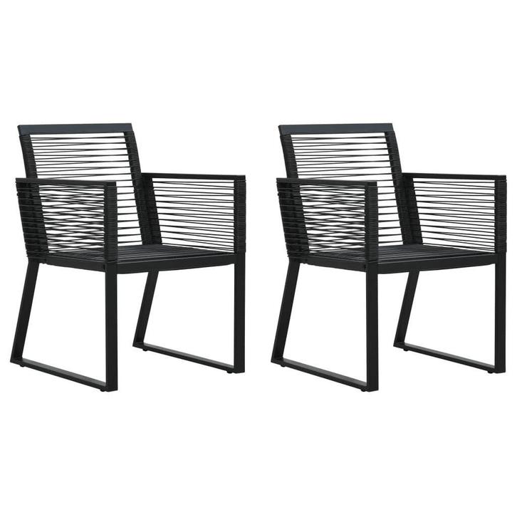 PVC-rattan Tuinstoelen Zwart | Tweedekansje, Tuin en Terras, Tuinstoelen, Nieuw, Rotan, Ophalen of Verzenden