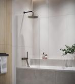 Badwand Torino 90 x 140 cm Chroom Badscherm Draaibaar, Verzenden, Nieuw, Bad