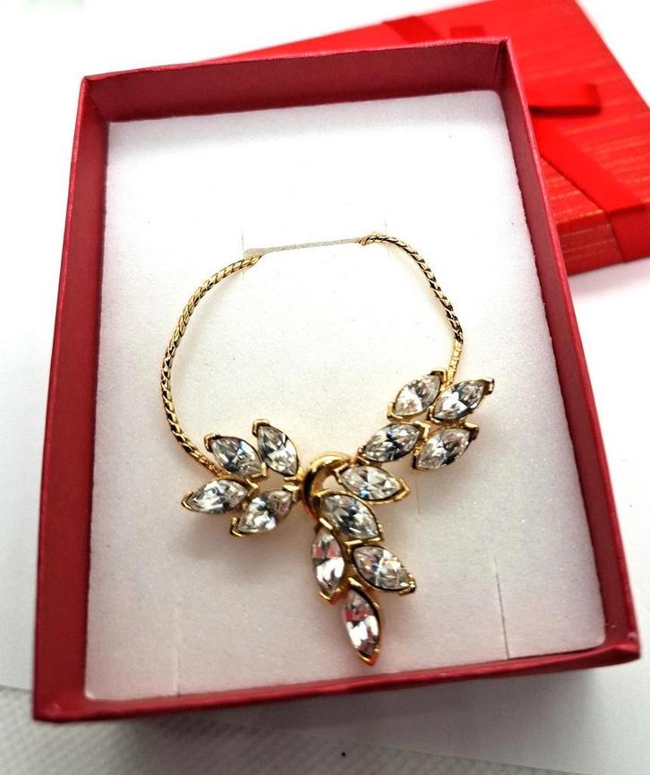 Vintage Trifari ketting met rhinestones, Sieraden, Tassen en Uiterlijk, Kettingen, Met strass, Goud, Nieuw, Overige materialen