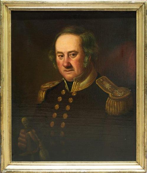 Károly Sterio (1821-1862) - Ritratto di capitano di marina, Antiek en Kunst, Kunst | Schilderijen | Klassiek