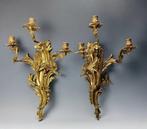 Kaars wandlamp (2) - Rococo-stijl - Brons - wandappliques -, Antiek en Kunst