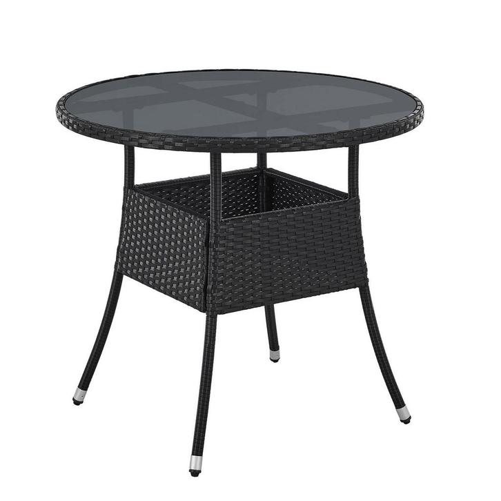 Polyrotan Tuintafel / Bijzettafel / Balkontafel Yoro - Rond, Tuin en Terras, Tuintafels, Nieuw, Verzenden