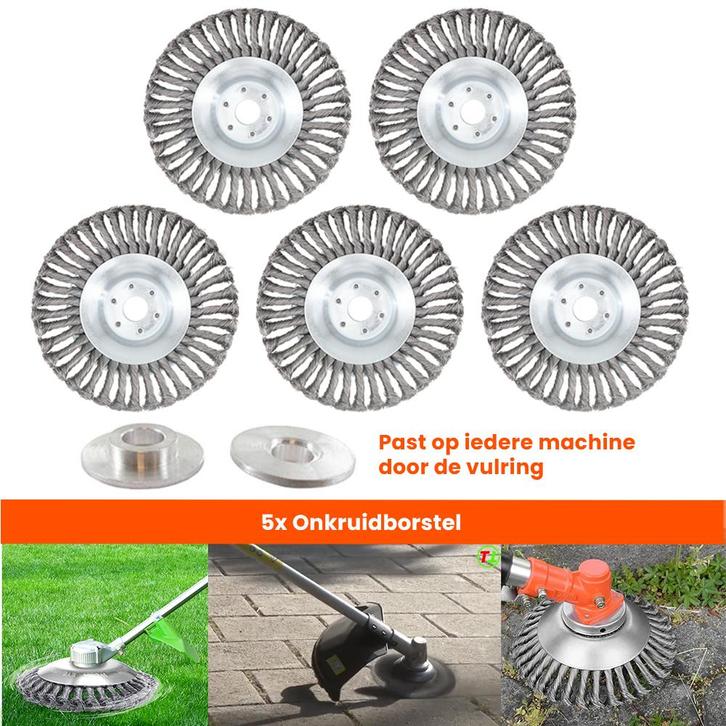 Set van 5 Stuks ! Universele Onkruidborstel – 15 CM –, Tuin en Terras, Onkruidbranders, Nieuw