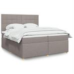 vidaXL Boxspring met matras stof taupe 200x200 cm, Huis en Inrichting, Slaapkamer | Bedden, Verzenden, Overige maten, 200 cm, Stof