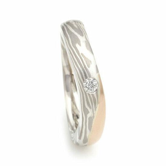 Trouwring Mokume Gane van Jaume Labro uitvoering Anitun, Sieraden, Tassen en Uiterlijk, Ringen, Verzenden