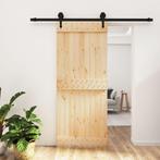 vidaXL Schuifdeur met beslag 85x210 cm massief grenenhout, Doe-het-zelf en Verbouw, Deuren en Horren, Verzenden, Nieuw