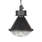 LABEL51 - Hanglamp Hagen - Zwart Metaal - Glas, Huis en Inrichting, Lampen | Hanglampen, Nieuw, Industrieel, Metaal, 50 tot 75 cm