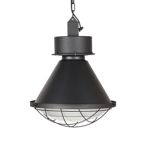 LABEL51 - Hanglamp Hagen - Zwart Metaal - Glas, Huis en Inrichting, Lampen | Hanglampen, Nieuw, Metaal, 50 tot 75 cm, Ophalen
