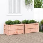 vidaXL Plantenbakken 2 st massief douglashout, Tuin en Terras, Verzenden, Nieuw, 60 tot 100 cm, Hout