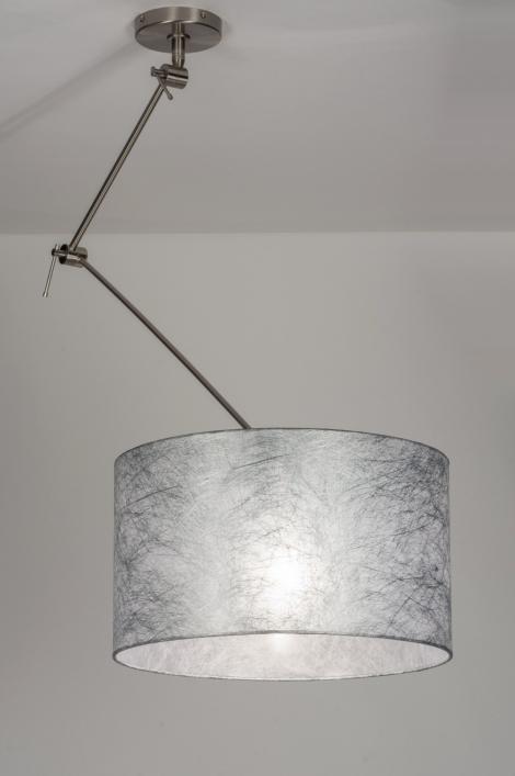 Rietveld Hanglampen - Zilvergrijs - Stof, Huis en Inrichting, Lampen | Hanglampen, Verzenden