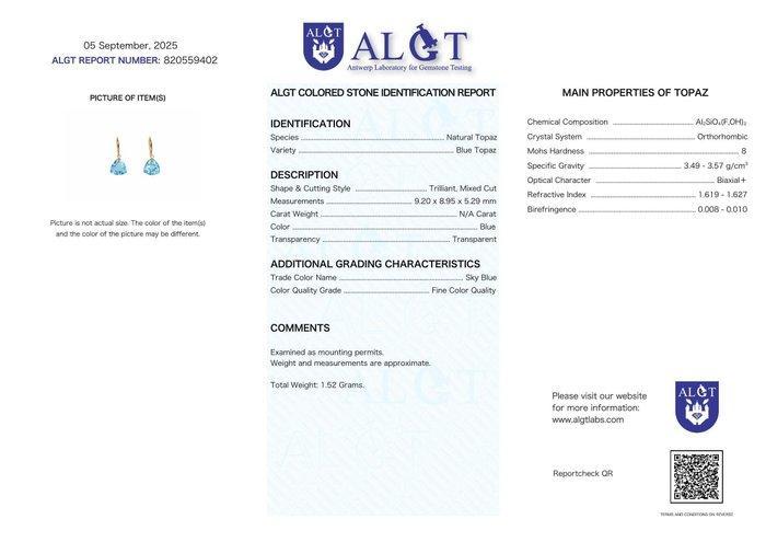 Zonder Minimumprijs - Oorbellen - 18 karaat Geel goud Topaas, Sieraden, Tassen en Uiterlijk, Oorbellen
