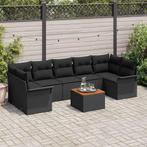 vidaXL Tuin Sofa Set 8 pcs Zwart Poly riet, Verzenden, Nieuw, Rotan