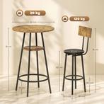 3-delige Bartafel Set Met 2 Gestoffeerde Krukken, Kunstleren, Verzenden, Nieuw